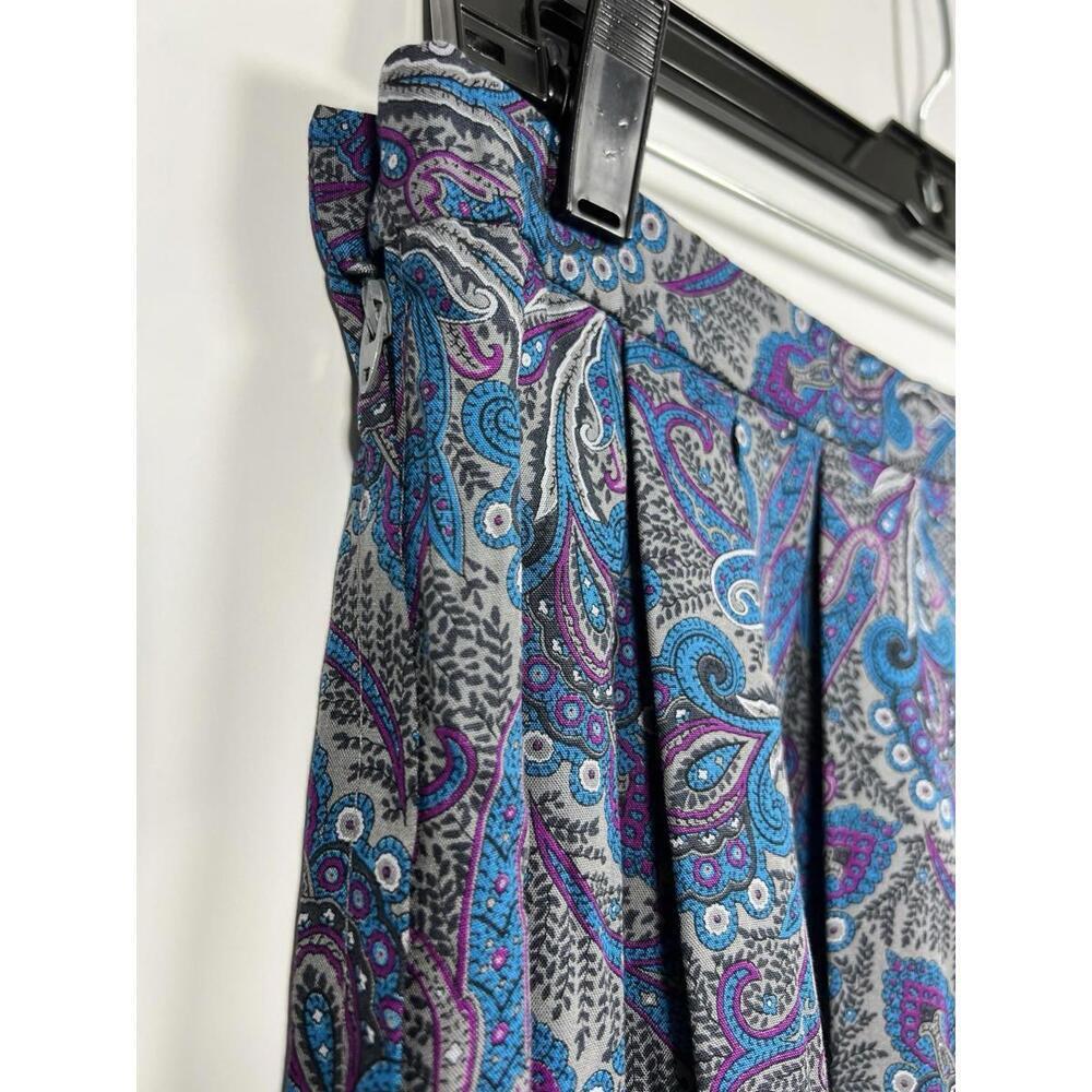 Vtg Pendleton Country Sophisticates Blue Purple Paisley  Rayon Skirt Size 14 - Picture 4 of 7